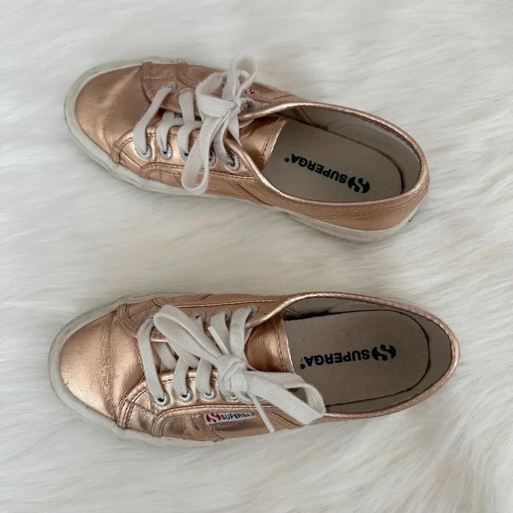 Superga Cotmetu Sneakers Tennis Shoes Rose Gold Metallic #S002HG0 - EU 36 / US 6